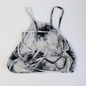 NWOT Shein Tie Dye Crop Tank top lace up back new grunge S Small summer festival